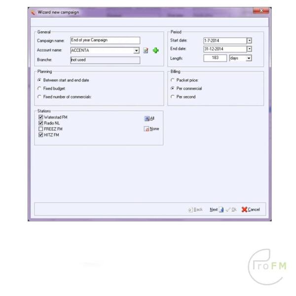 Pro FM Broadcast - Caliope commerciële planningssoftware voor uitzendingen