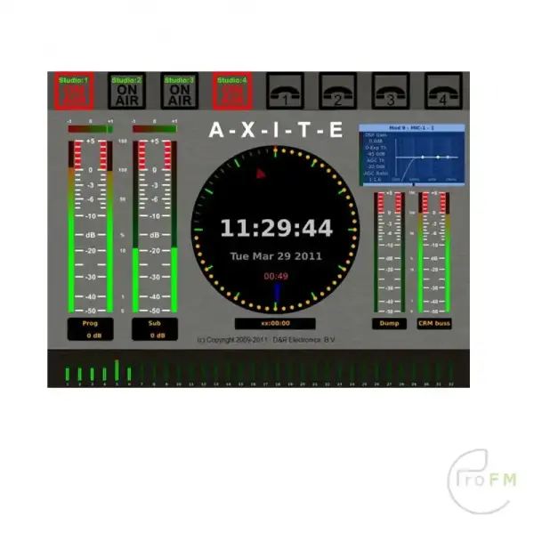Pro FM Broadcast - D&R Axite 6-kanaals digitale broadcast mixer