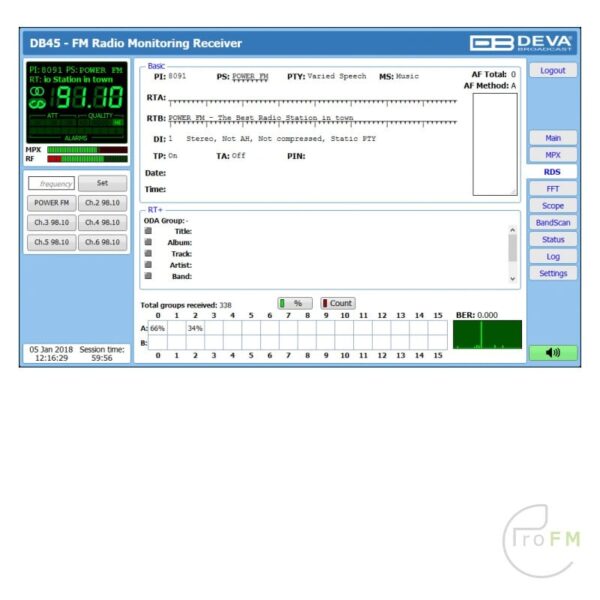 Pro FM Broadcast - Deva Broadcast DB45 FM-ontvanger Analyzer 06