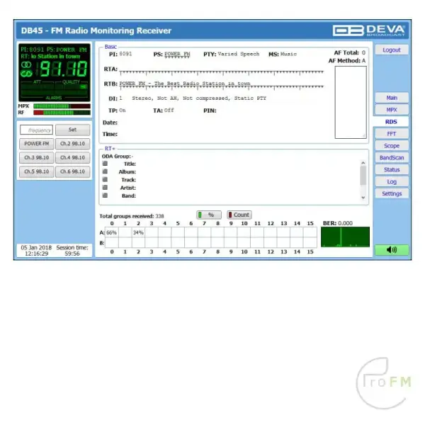 Pro FM Broadcast - Deva Broadcast DB45 FM-ontvanger Analyzer 06