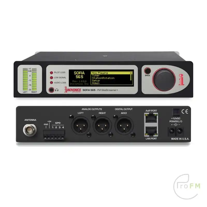 Pro FM-uitzending - Inovonics SOFIA 565 FM Site Streamer