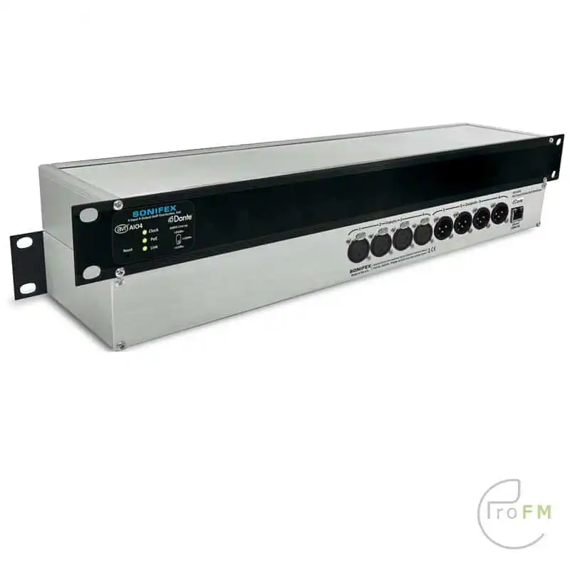 Pro FM Broadcast - Sonifex AVN-AIO4 4 ingangen, 4 uitgangen Dante®-interface, PoE