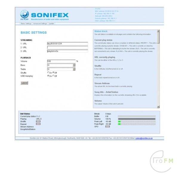 Sonifex PS-software 1