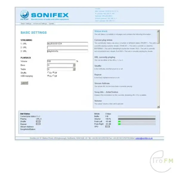 Sonifex PS-software 1