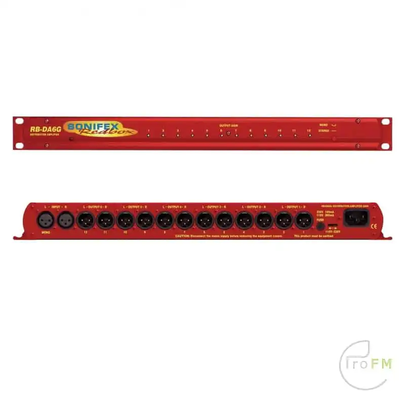Pro FM Broadcast - Sonifex Redbox RB-DA6G Distributieversterker