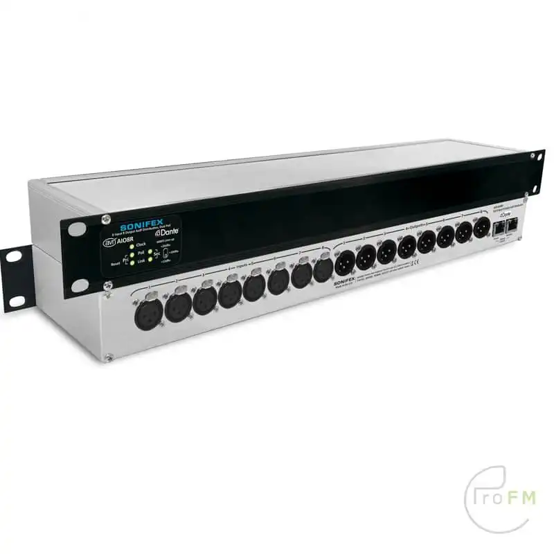 Pro FM Broadcast - Sonifex AVN-AIO8R 8 Ingangen, 8 Uitgangen Dual Dante® Interface, PoE