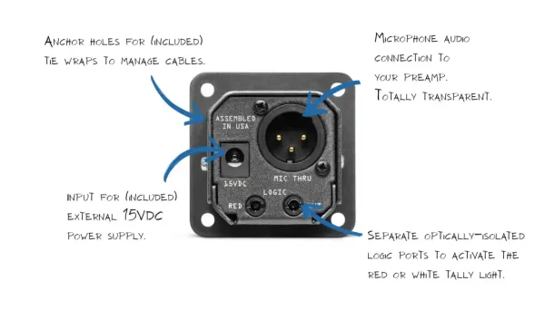 Boos Audio Mic Tally Gizmo terug